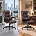 thumbnail image 4 of Vyrox High-Back Office Chair, Ergonomic PU Leather Desk Chair, Conference Chair with Adjustable Height & 360° Wheels, Black, 4 of 8
