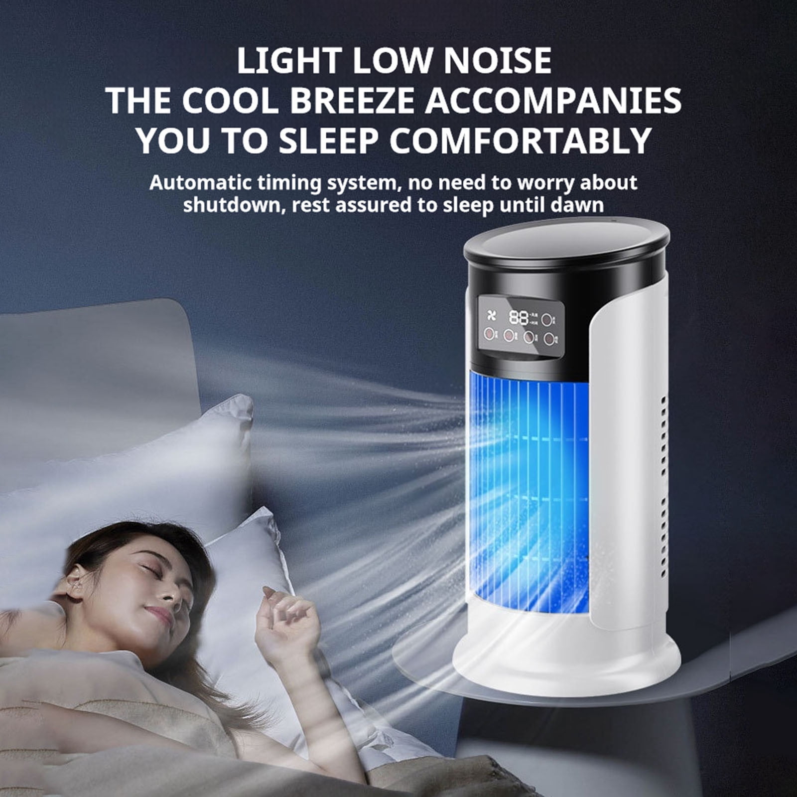Yooshoverk Desktop Air Cooler USB Humidifying Misting Fan 3 In 1 Personal Space Cooler Adjustable Mist 3 Speeds Timer Function Powerful Evaporative Cooling Quiet Operation Portable AC Alternative