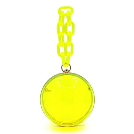 FASHNZFAB Acrylic Chain Handle See Thru Ball Crossbody Bag
