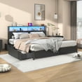 thumbnail image 7 of ChVans Queen Bed Frame with LED Storage Headboard, Heavy Duty Metal Platform Bed with 4 Drawers, Charging Station, 1000 lbs Capacity, No Box Spring Needed, 7 of 7