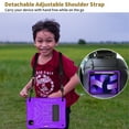 thumbnail image 3 of Dteck for iPad Pro 11 inch 2022/2021/2020/2018, Air 5th/4th Generation Case 2022/2020 10.9", Heavy Duty Shockproof Rugged Shoulder Strap Foldable Kickstand Cover with Pencil Holder, purple, 3 of 7