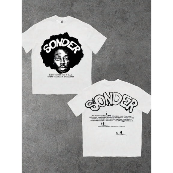 Casual Round Neck 1Pcs 100% Cotton Digital Print T Shirt 220g With Human Philosophy Personalized Style