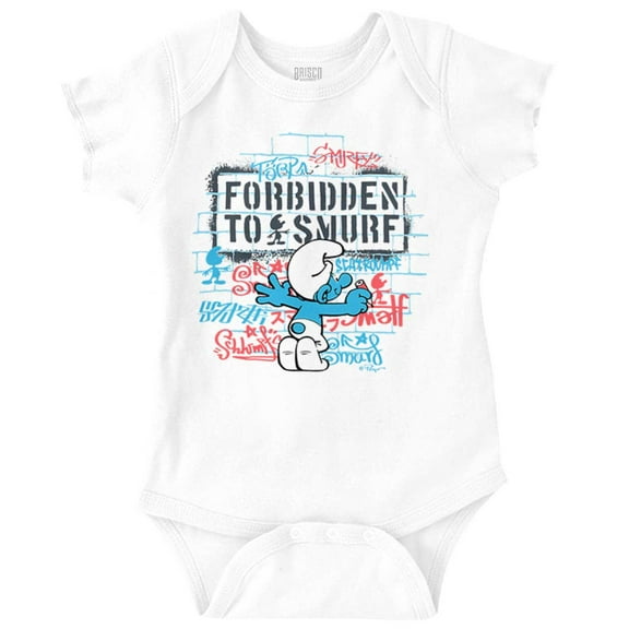 Smurfs Cartoon Cool Urban Graffiti Romper Boys or Girls Infant Baby Brisco Brands 18M