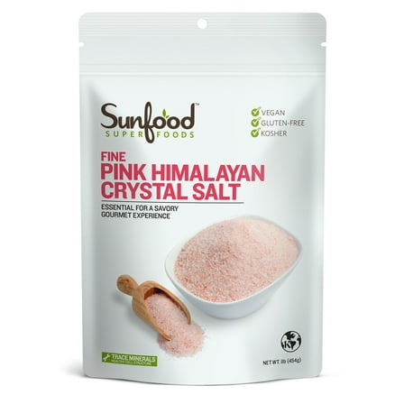 Sunfood Superfoods Fine Pink Himalayan Crystal Salt, 1.0 Lb