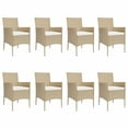 thumbnail image 2 of vidaXL 9 Piece Garden Dining Set with Cushions Beige Poly Rattan, 2 of 5