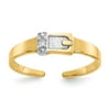 Real 14kt Yellow Gold .01ct Diamond Buckle Toe Ring; for Adults and Teens; for Women and Men