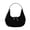Black, variant on Women Retro Suede Half Moon Crescent Hobo Bag, Shoulder Tote Clutch Purse for Daily Use.