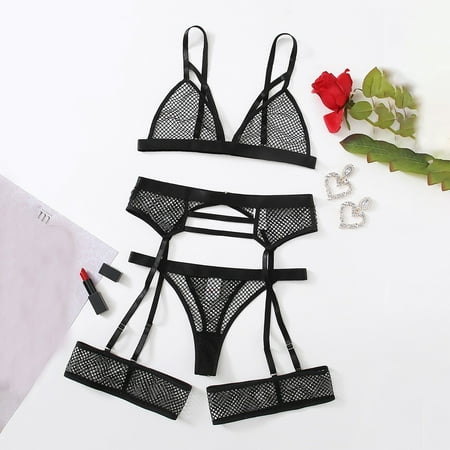 

Pxiakgy intimates for women Lace Lingerie with GarterPolyester fiber For wearingFor wearing Women Black + M