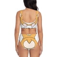 thumbnail image 3 of Wukai Prince Corgi Dog Women's Bikini Set Two Piece,wimsuit High Waisted V Neck Twist Front Adjustable Spaghetti Straps Bathing Suit-XX-Large, 3 of 7