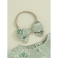 thumbnail image 6 of FEORJGP Infant Baby Girl 2 Piece Outfits Newborn Short Fly Sleeve Jumpsuit Floral Print Ruffle Romper Crew Neck Bodysuit and Headband Toddlers Cute Fashion Summer Clothes, 6 of 9