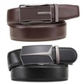 thumbnail image 2 of Founders & C Cinturón Para Hombre, Paquete De 2 Cinturones De Cuero Con Trinquete, Vestido Con Hebilla Deslizante De 1 3/8 Pulgadas En Caja De Regalo, Tamaño Ajustable (Cinturón De Trinquete Negro/Mar, 2 of 5