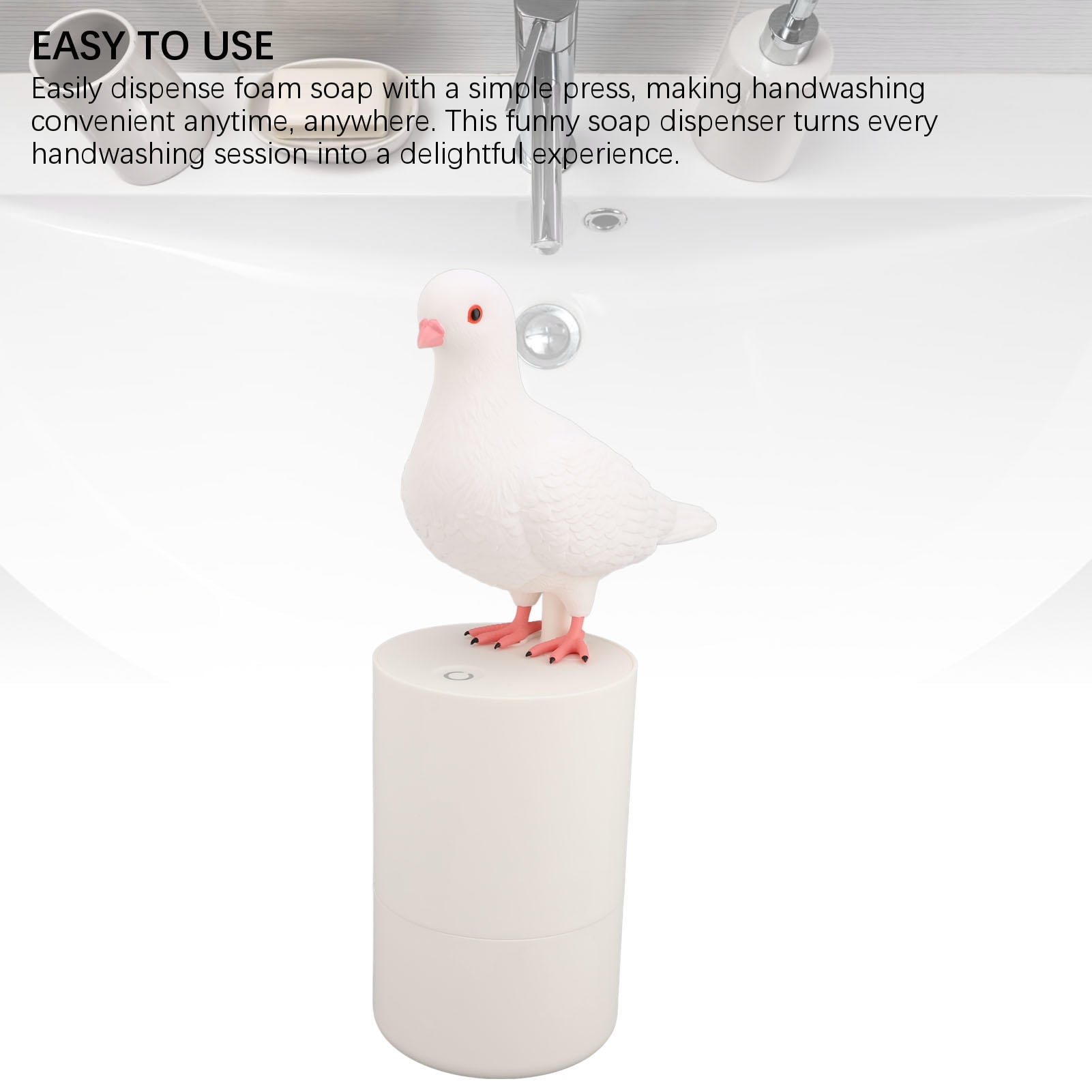 BIMZUC Automatic Touchless Foam Soap Dispenser – Bird‑Shaped, 2‑Spray Induction Hand Washer for Kitchen & Bathroom