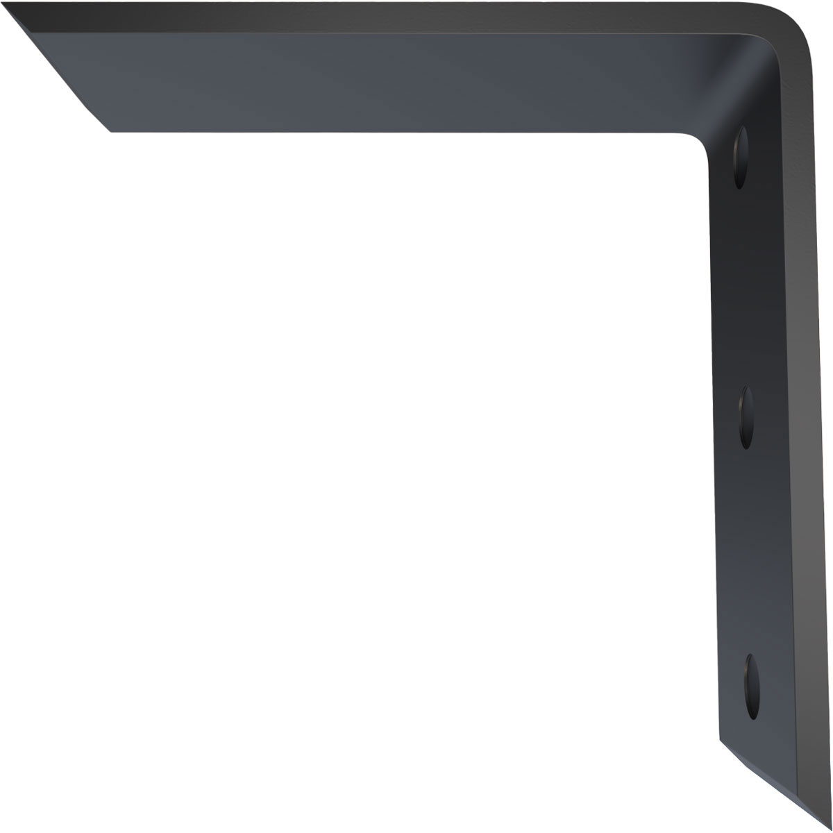 Ekena Millwork 2 1/2"W x 6"D x 6"H Countertop Support Steel Heavy Duty Bracket, Powder Coated Black