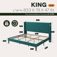 thumbnail image 4 of Einfach King Bed Frame, Upholstered Platform Bed with Wingback Headboard, No Box Spring Required, Lake Blue, 4 of 10