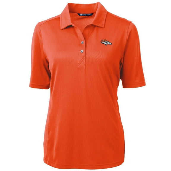 Women's Cutter & Buck Orange Denver Broncos Virtue Eco Pique Recycled Polo