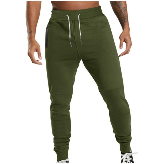 Mens Sweatpants, Mens Active Athletic Workout Jogger Sweatpants for Men with Zipper Pocket and Drawstring