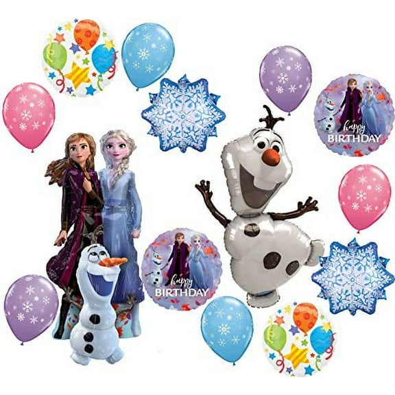 Frozen Party Supplies Birthday Balloon Bouquet Olaf Elsa Anna Airwalker Let It Snow Decorations