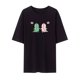 thumbnail image 1 of Moda mujer casual manga corta cuello redondo impreso tops sueltos blusa Pompotops hkajfhjk464949, 1 of 5