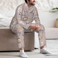 thumbnail image 7 of Hirioo Safari Animals for Men's Pajama Sets 2 Piece Pjs Men's Long-Sleeved Pajama Set Button Down Sleepwear,S-XXL-Large, 7 of 7