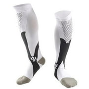Men & Women Compression Socks For Running, Edema, Varicose Veins & Relief Shin Splints-White-S/M