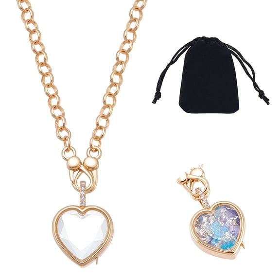 Locket Pendant Necklaces Memory Locket Charms Brass Floating Memory Necklace