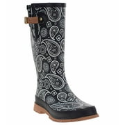 Western Chief Poppin Paisley Rain Boot Black