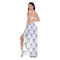 thumbnail image 3 of FORMRS Womens Long Sarong Beach Wrap Semi-Sheer Bikini Skirt Bathing Swimsuit Cover Up, Blueberry Pancake Pattern, 3 of 7