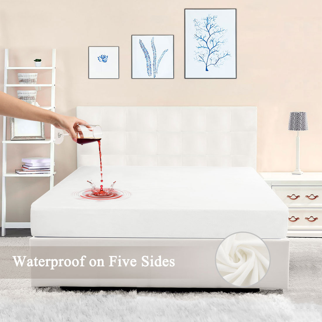 Waterproof Mattress Protector with Fivesides TPU Membrane Layer