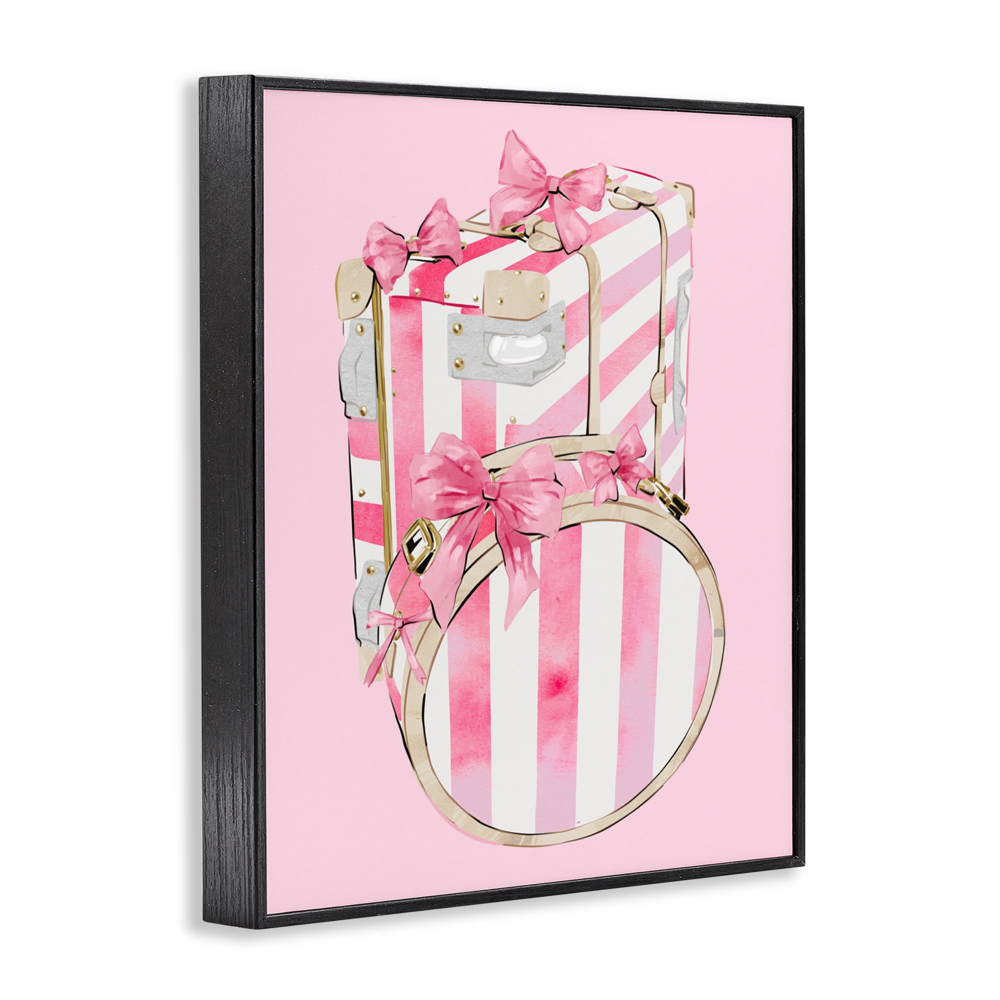 Pastel Stripe Luggage Black Framed Giclee Art, design by Ziwei Li