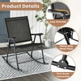 thumbnail image 3 of Spaco Folding Rocking Chair with Breathable Seat Fabric Set of 2, Seating & Patio Chair for Outdoor as Garden, Yard, Black, 3 of 9