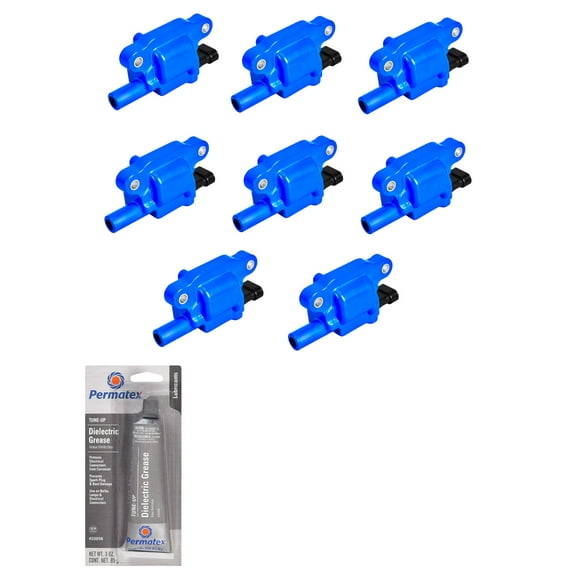 Set of High Performance Ignition Coils and Tune-Up Grease Compatible with 2008-2012 Chevrolet Tahoe 6.0L V8 5967cc 364ci Replacement for UF413