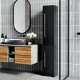 thumbnail image 2 of HOMCOM Armoire de Rangement Haute pour Salle de Bain avec 3 Tablettes Ajustables, Noir, 2 of 10