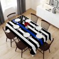 thumbnail image 6 of Blue American Flag Table Cloth Waterproof Tablecloths, Black White Striped US Flag Stars Tablecloth Dining Table Cover for Kitchen Party Tabletop Outdoor, Rectangle Tablecloth 54x108 Inch, 6 of 9
