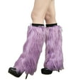 thumbnail image 2 of CUZIBR Socks For Women Winter Fuzzy Thermal Leg Warmers Long Plush Furry Fluffy Boot Sleeves Stockings Foot Overs Fuzzy Socks,Purple,40CM, 2 of 6