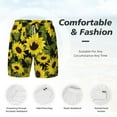thumbnail image 4 of Kdxio Sunflowers In Vintage Print Men'S Swim Trunks With Compression Liner 7 Inch Inseam Quick Dry Swim Shorts, 4 of 7