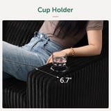 HONBAY Black 52” 3-in-1 Convertible Pull-Out Sofa Bed Sleeper Loveseat with Reclining Backrest, Built-in Cup Holders, Pet-Friendly Corduroy Sofa for Small Space - Walmart.com