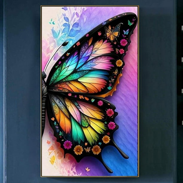 Cuadros Decorativos Kit de pintura por números DIY mariposa aceite arte imagen artesanía hogar pared decoración (H1491) Wdftyju embutido en tela