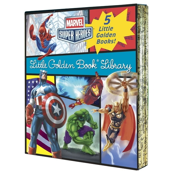 Little Golden Book Marvel Super Heroes Little Golden Book Library: 5-Book Boxed Set: Spider-Man, Hulk, Iron Man, Captain America, the Aveng, (Paperback)