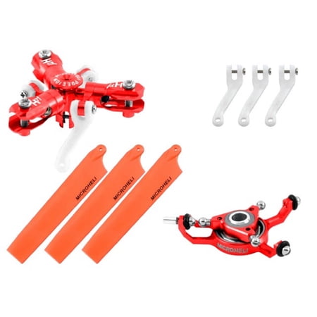 Microheli CNC Triple Orange Blades Conversion set (RED) - BLADE MCPXBL / BL2