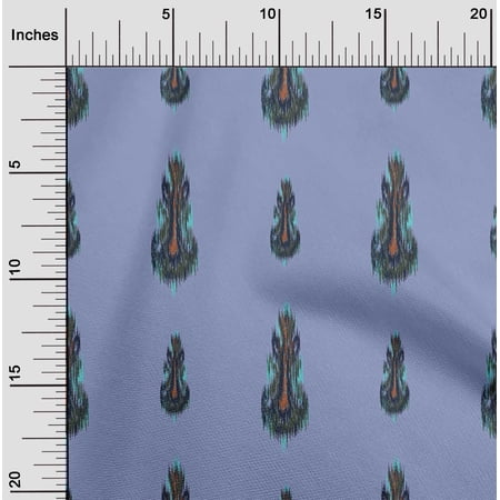 oneOone Georgette Viscose Fabric Ethnic Ikat Print Fabric BTY 42 Inch Wide