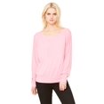 thumbnail image 1 of The Bella + Canvas Ladies Flowy Long Sleeve Off Shoulder T-Shirt - NEON PINK - XS, 1 of 3