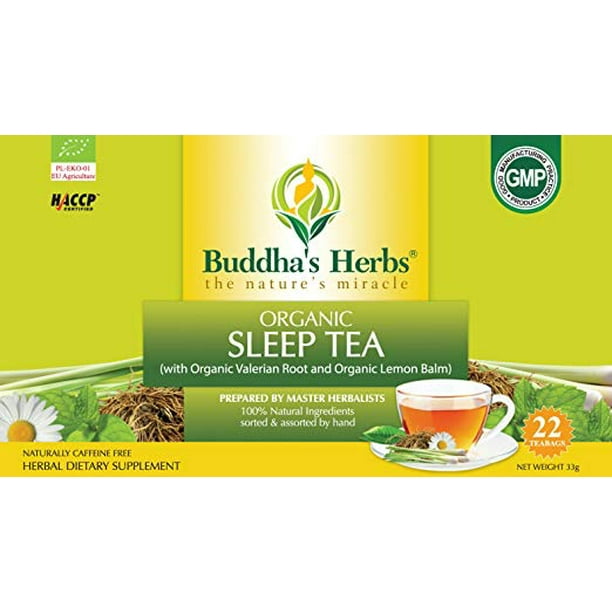 Buddha's Herbs Premium Organic Sleep and Relaxation tea with Valerian