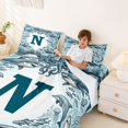 thumbnail image 3 of jejeloiu Cute Animal Shark Bed Sheets For Boy,Ocean Alphabet Print N Full Size Sheets,4-Piece,1 Flat Sheet, 1 Fitted Sheet and 2 Pillowcases, 3 of 6