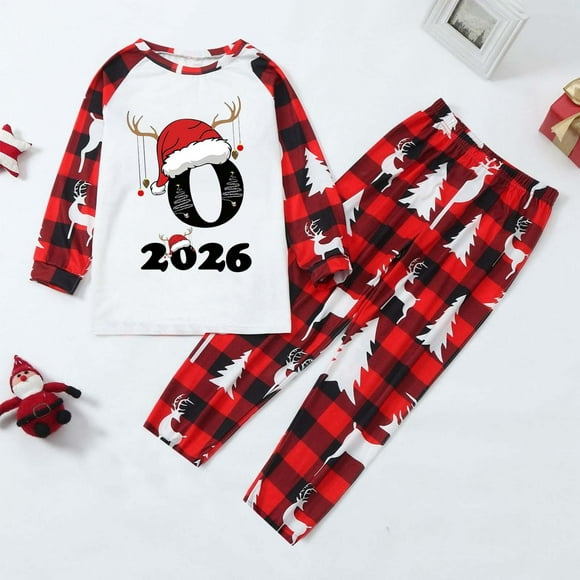 WILLBEST Pijamas Navideñas a Juego Para Toda la Familia, Pijamas Para Bebé Con Temática Navideña, Ropa de Estar Cómoda en Casa, Conjunto Estampado