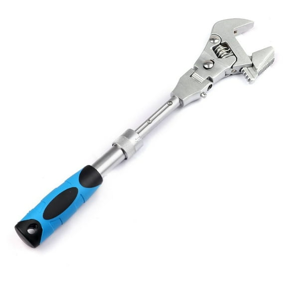 10 Inch Flexhead Adjustable Wrench, 5-in-1 Ratcheting Wrenches with 180 Degree Rotating Head, 45 # Steel Adjustable Spanner Tool