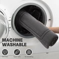 thumbnail image 4 of CHAKME 5 Pc Memory Foam Bath Mat Set: 20"x46",32"x20",24"x17",18"x16",U Shaped 24"x20". Non Slip, Machine Washable, Super Absorbent, Classic Greek Key, Dark Gray., 4 of 7