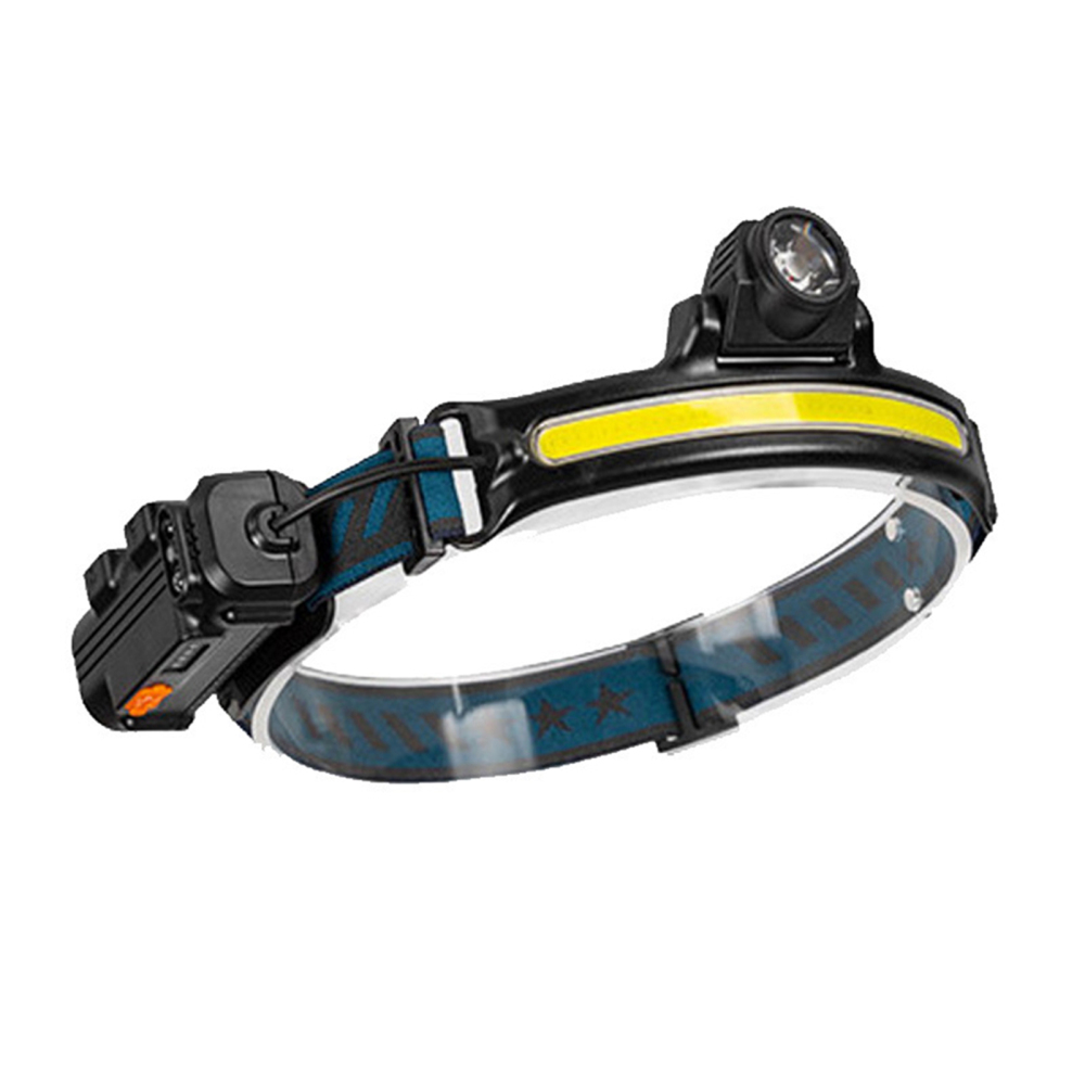 Outdoor Fishing Head Torch with Intelligent Power Display USB Charging Port Design for Outing