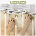 thumbnail image 5 of AmazerBath Shower Curtain Hooks, Shower Curtain Rings, Metal Decorative Shower Curtain Hooks Rust Proof, Gold Shower Hooks for Shower Curtain Liner, Set of 12 Hollow Ball Design, 5 of 7