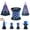 Purple+black, variant on 3D Printed Spiral Fidget Pyramid Pass Through Sculpture, Impossible Cone 3pcs Stress Relief