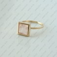 thumbnail image 4 of Princess Cut Rose quartz Solitaire Ring, 925 Sterling Silver Engagement Ring, Minimalist Ring, Handmade Fine Jewelry. Bezel Setting., 4 of 5